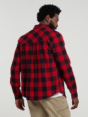 Mountain Warehouse Red Mens Trace Flannel 100% Cotton Long Sleeve Shirt - Image 3 of 5