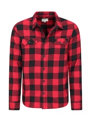 Mountain Warehouse Red Mens Trace Flannel 100% Cotton Long Sleeve Shirt - Image 4 of 5