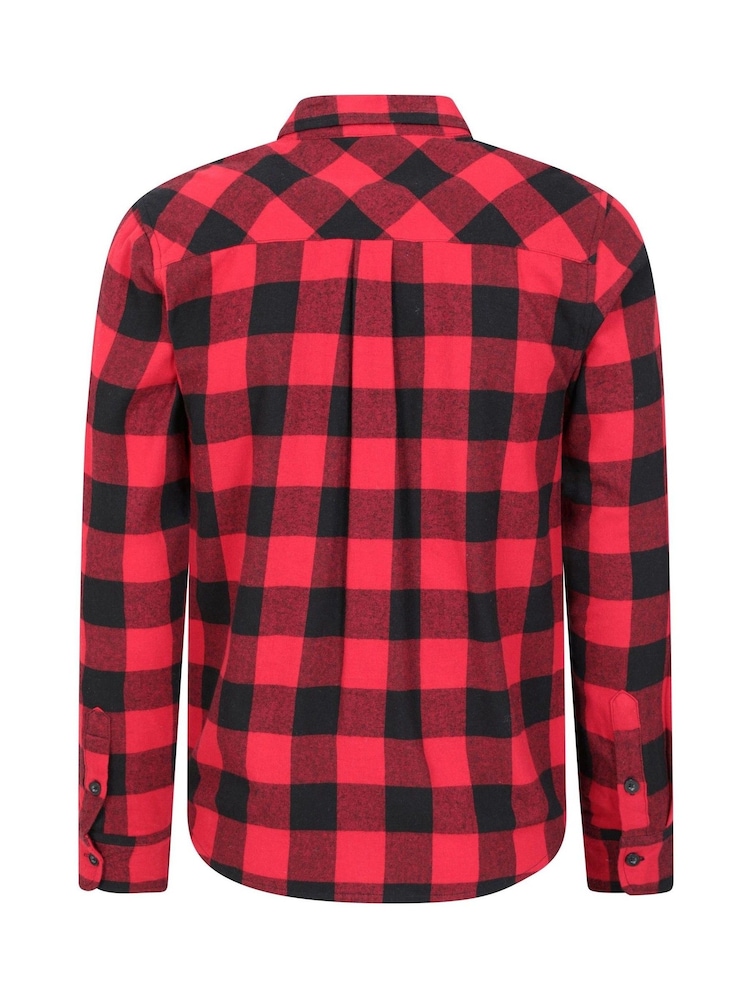 Mountain Warehouse Red Mens Trace Flannel 100% Cotton Long Sleeve Shirt - Image 5 of 5