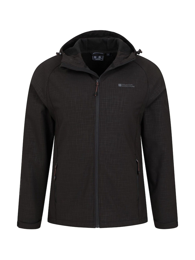 Preto/Cinza - Mountain Warehouse Exodus JacketSoftshell à prova de chuva para homem - Imagem 2 de 5