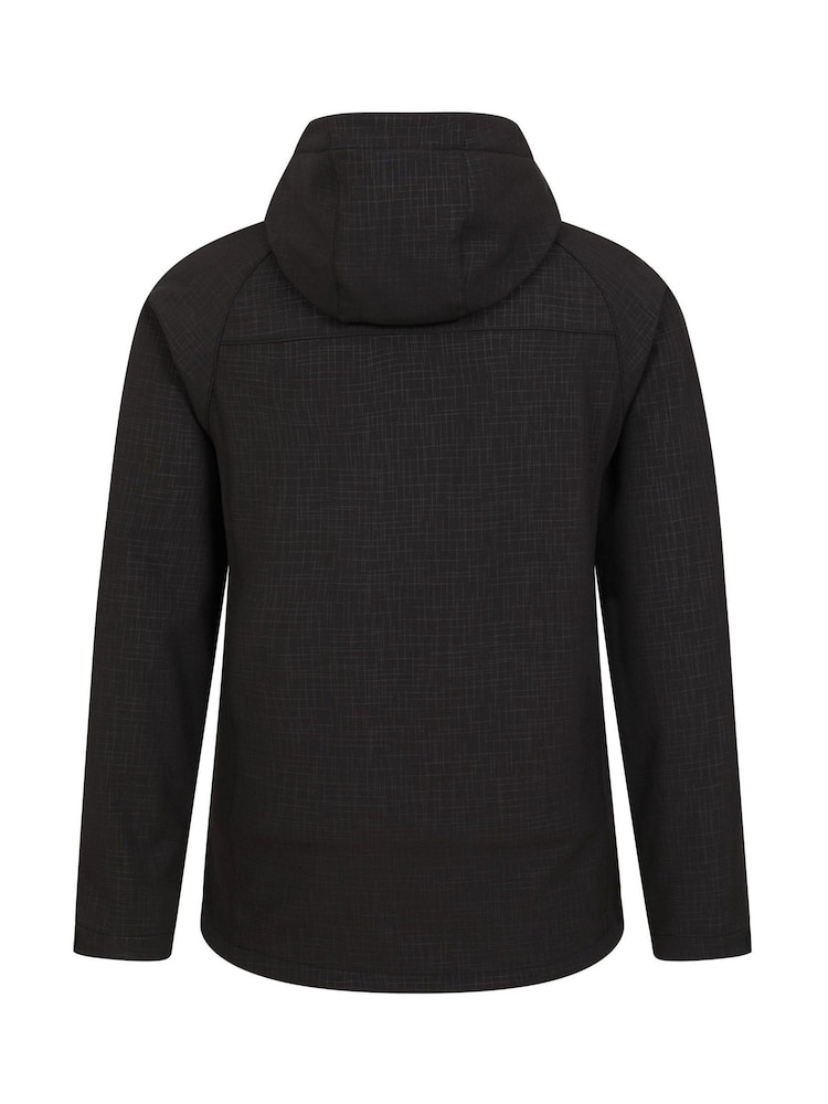 Mountain Warehouse Black/Grey Exodus Mens Showerproof Softshell Coat Jacket - Image 2 of 5