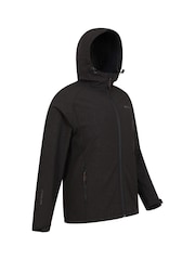 Mountain Warehouse Black/Grey Exodus Mens Showerproof Softshell Coat Jacket - Image 3 of 5