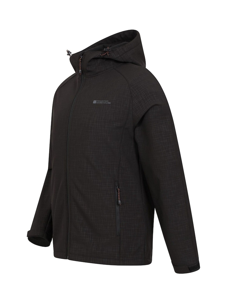 Preto/Cinza - Mountain Warehouse Exodus JacketSoftshell à prova de chuva para homem - Imagem 5 de 5
