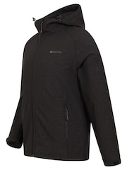 Mountain Warehouse Black/Grey Exodus Mens Showerproof Softshell Coat Jacket - Image 5 of 5