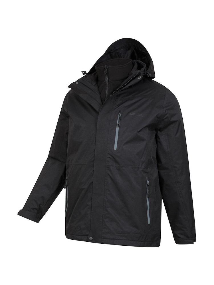 Mountain Warehouse Light Black Mens Bracken Extreme 3 In 1 Waterproof Jacket - Image 1 of 5