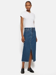 Jigsaw Blue 100% Cotton Denim Maxi Skirt - Image 3 of 7