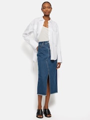 Jigsaw Blue 100% Cotton Denim Maxi Skirt - Image 6 of 7