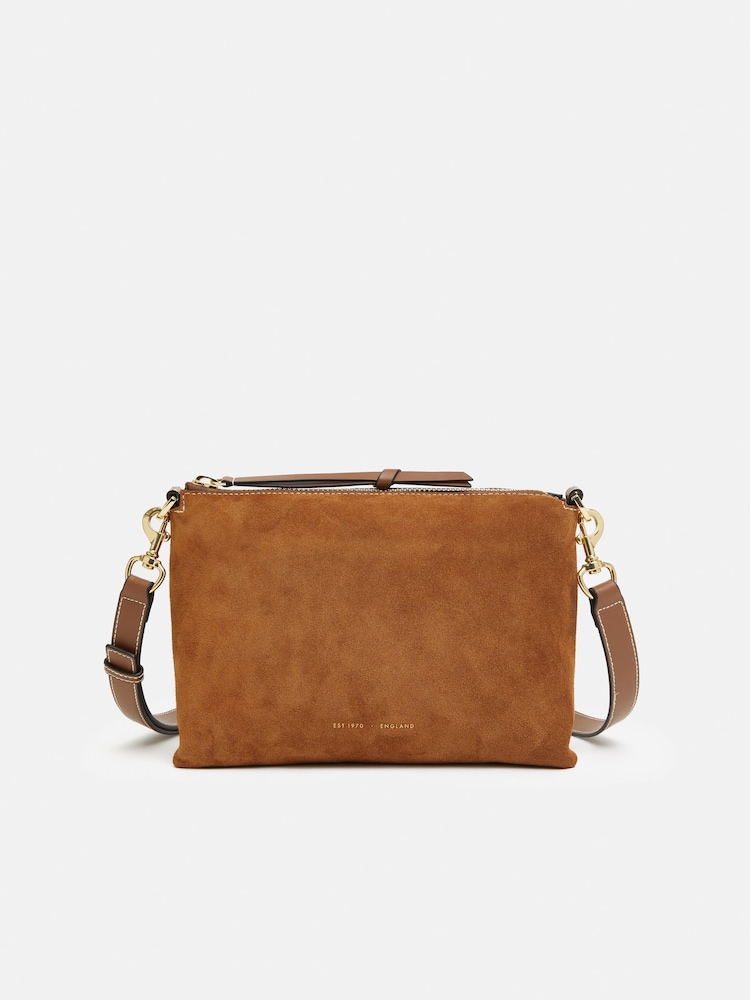 Jigsaw Brown Suede Ava Cross-Body Bag - Image 2 of 6
