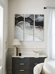 Set of 3 Monochrome Abstract Canvas Wall Art - Image 1 of 5