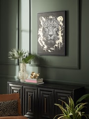 Black/White/Gold Leopard Canvas Framed Wall Art - Image 2 of 5