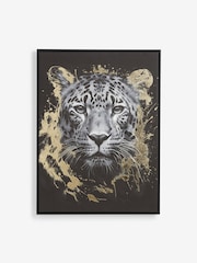 Black/White/Gold Leopard Canvas Framed Wall Art - Image 3 of 5