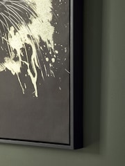 Black/White/Gold Leopard Canvas Framed Wall Art - Image 4 of 5