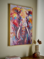 Multicolour Elephant Painted Framed Canvas - Image 2 of 5