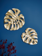 Set of 2 Gold Gold Cheese Leaves Wall Art - Image 2 of 6