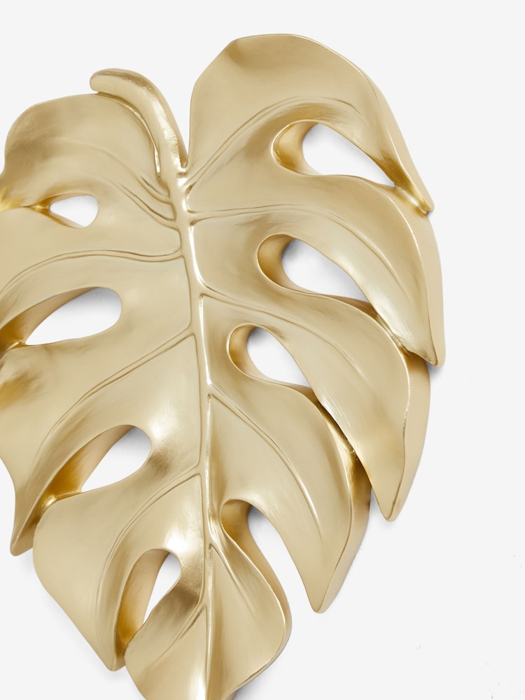 Set of 2 Gold Gold Cheese Leaves Wall Art - Image 5 of 6