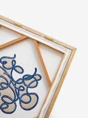 Blue Embroidered Pasta Slogan Framed Wall Art - Image 6 of 6