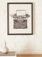 Monochrome Love Letter Typewriter Framed Wall Art - Image 1 of 5