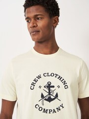 Crew Clothing Embroidered Anchor 100% Cotton T-Shirt - Image 1 of 3