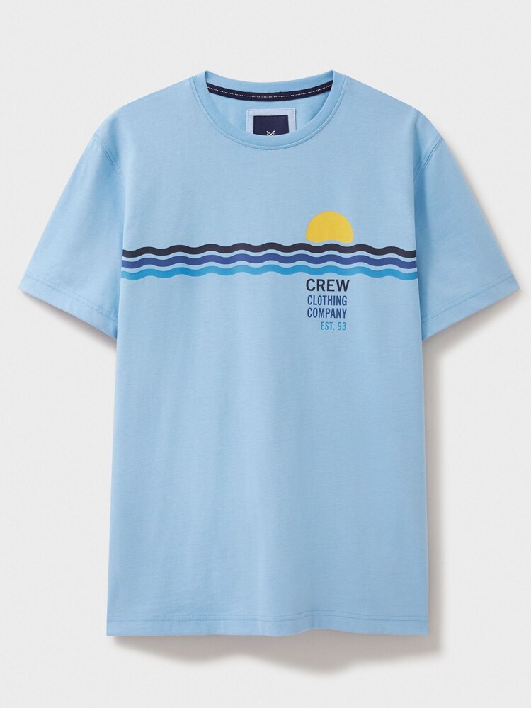 Crew Clothing 100% Cotton Printed Sunset T-Shirt - Image 5 of 5 Crew Clothing 100% Cotton Printed Sunset T-Shirt - Image 5 of 5