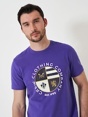 Crew Clothing 100% Cotton Printed Crew Crest Graphic T-Shirt - Image 4 of 5