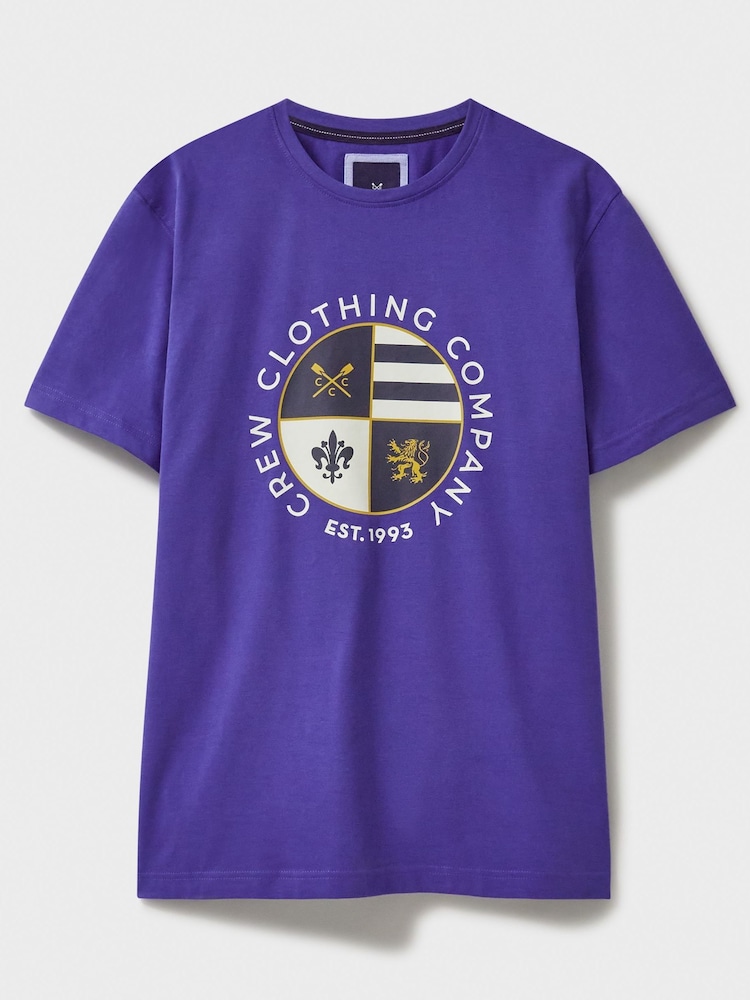 Crew Clothing 100% Cotton Printed Crew Crest Graphic T-Shirt - Image 5 of 5