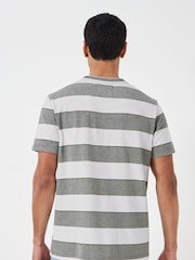 Crew Clothing 100% Cotton Oxford Yarn Dye Stripe Pique T-Shirt - Image 2 of 3