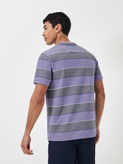 Crew Clothing 100% Cotton Oxford Yarn Dye Stripe Pique T-Shirt - Image 2 of 5