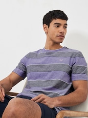 Crew Clothing 100% Cotton Oxford Yarn Dye Stripe Pique T-Shirt - Image 3 of 5