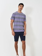 Crew Clothing 100% Cotton Oxford Yarn Dye Stripe Pique T-Shirt - Image 4 of 5
