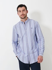 Crew Clothing Classic Fit Long Sleeve Oxford Stripe 100% Cotton Shirt - Image 1 of 4