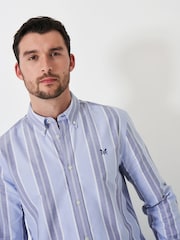 Crew Clothing Classic Fit Long Sleeve Oxford Stripe 100% Cotton Shirt - Image 4 of 4