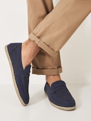Crew Clothing Blue Canvas Espadrille Loafers - Image 1 of 5