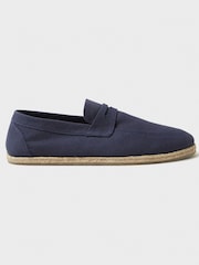 Crew Clothing Blue Canvas Espadrille Loafers - Image 3 of 5