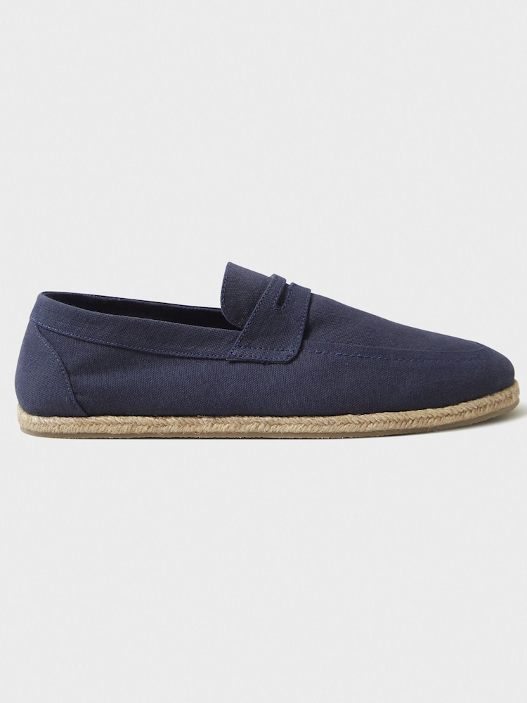 Crew Clothing Blue Canvas Espadrille Loafers - Image 3 of 5