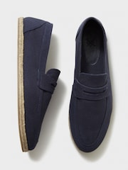 Crew Clothing Blue Canvas Espadrille Loafers - Image 5 of 5