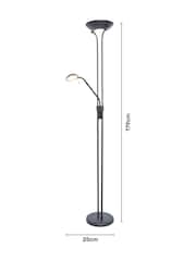 BHS Satin Black LED Mother & Child Floor Lamp - Image 4 of 5