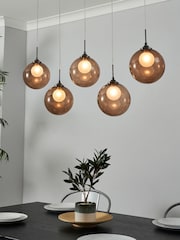 BHS Brass Peatrice 5 Light Linear Pendant Bar Ceiling Light - Image 1 of 5