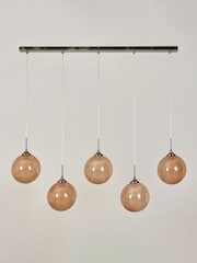 BHS Brass Peatrice 5 Light Linear Pendant Bar Ceiling Light - Image 2 of 5
