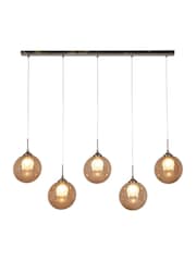 BHS Brass Peatrice 5 Light Linear Pendant Bar Ceiling Light - Image 5 of 5