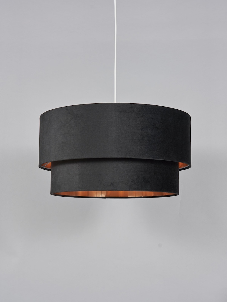 BHS Black Velvet Shade Ceiling Light - Image 5 of 5 BHS Black Velvet Shade Ceiling Light - Image 5 of 5