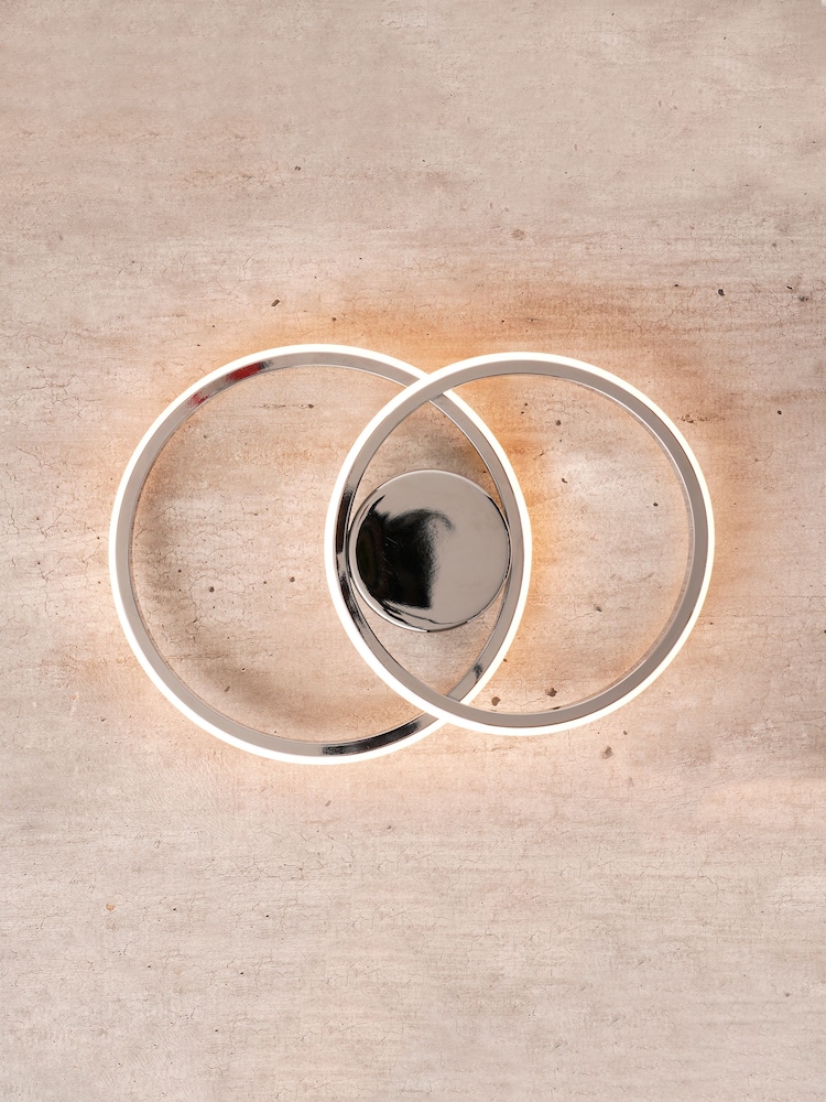 BHS Chrome Pei 2 Ring Wall Light - Image 1 of 3