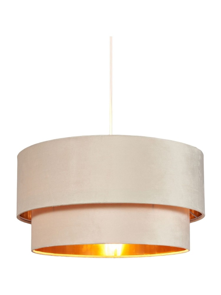 BHS Ivory Velvet Shade Ceiling Light - Image 2 of 5 BHS Ivory Velvet Shade Ceiling Light - Image 2 of 5