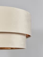 BHS Ivory Velvet Shade Ceiling Light - Image 3 of 5