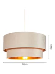 BHS Ivory Velvet Shade Ceiling Light - Image 4 of 5