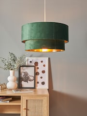 BHS Green Velvet Shade Ceiling Light - Image 1 of 5
