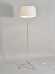BHS Satin Brass Stassy Tripod Feet Floor Lamp - Image 3 of 4