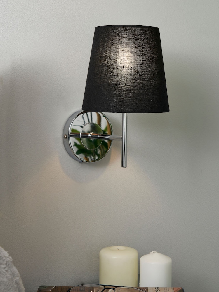 BHS Black Chrome Mira Wall Light - Image 1 of 4