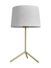 BHS Satin Brass Stassy Tripod Feet Table Lamp - Image 3 of 4
