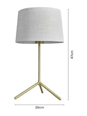 BHS Satin Brass Stassy Tripod Feet Table Lamp - Image 4 of 4