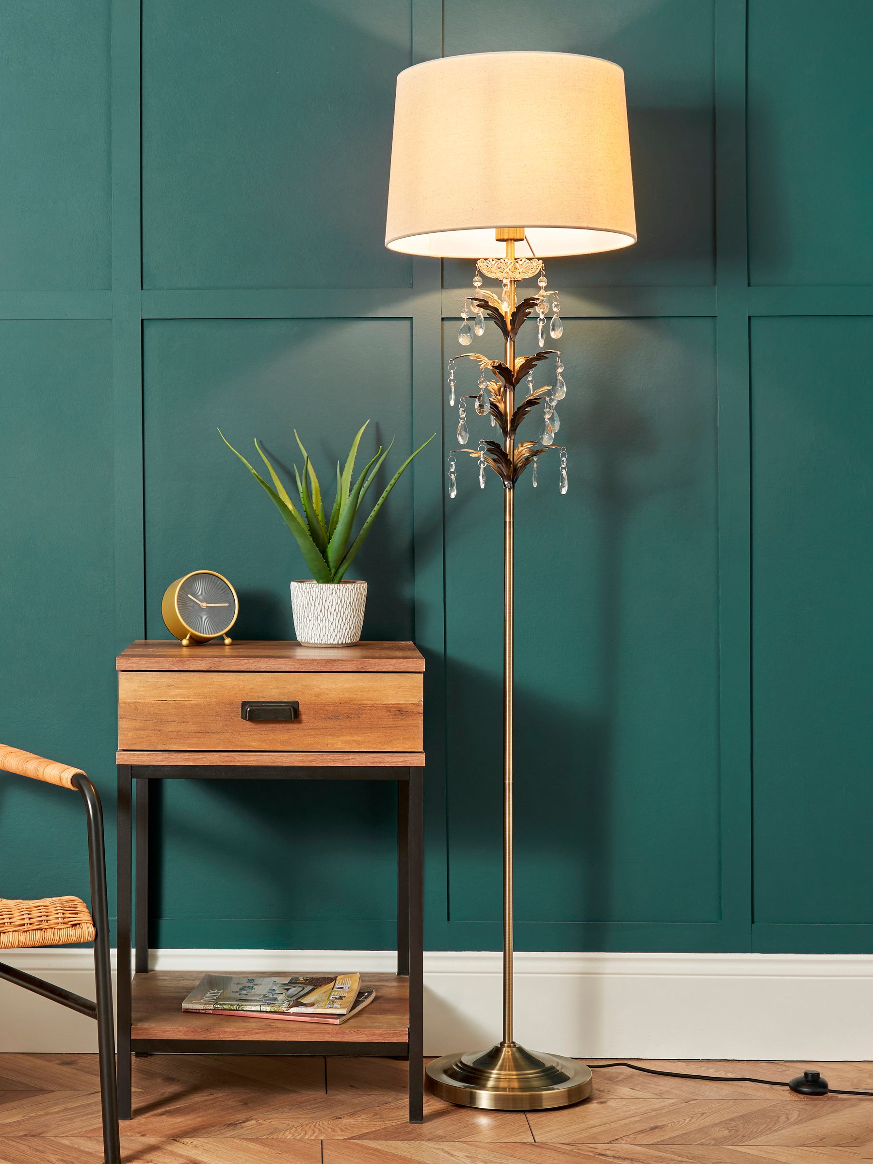 Brass effect floor lamp deals